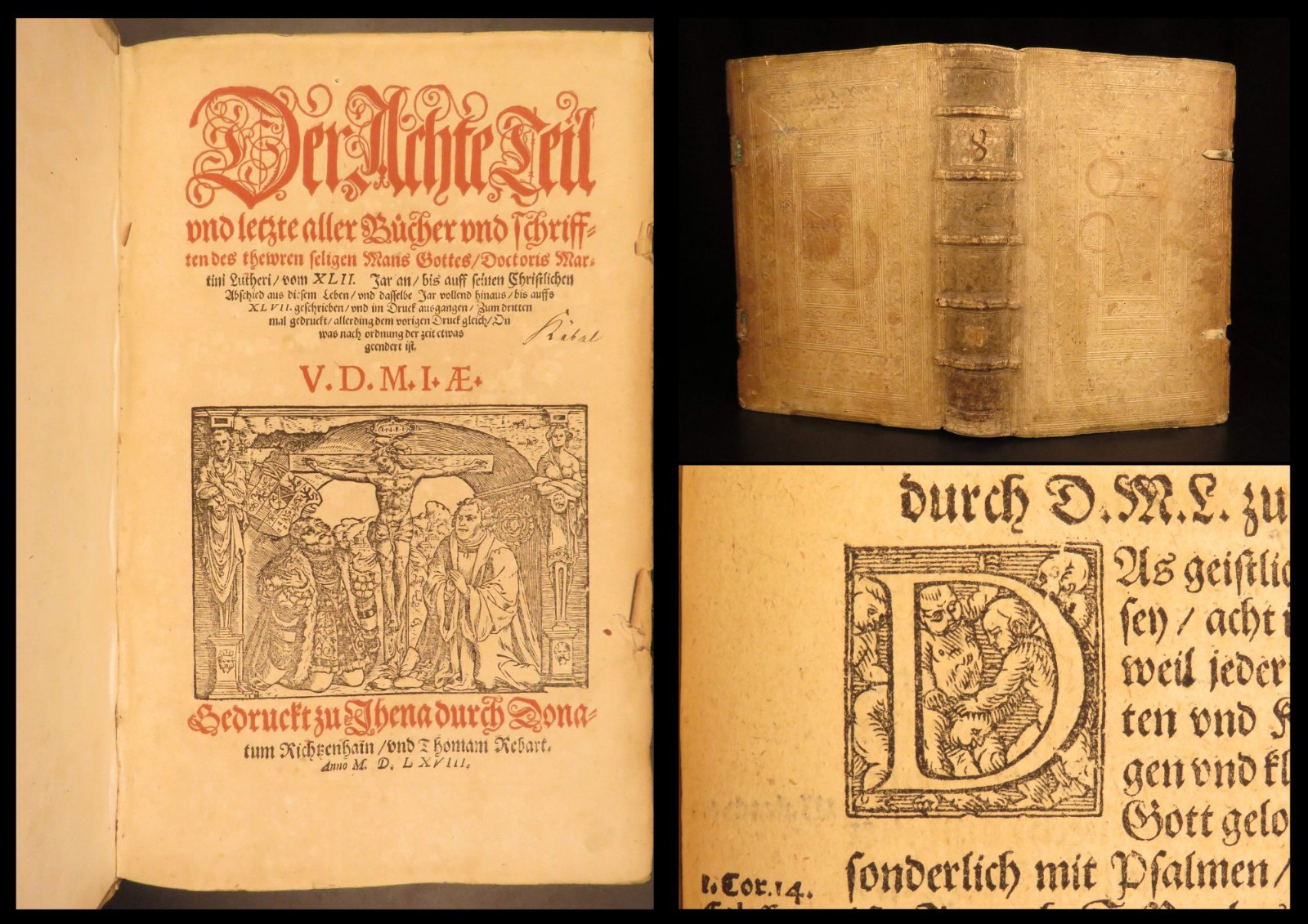 1568 – Works of Martin Luther | Protestant Reformation Commentary | Vellum Folio
