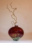 Isak Isaksson Red Ceramic Vase Crystalline Glaze Contemporary Artist