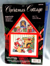 4 Bucilla Gallery Of Stitches CHRISTMAS COTTAGE Kits 1995-96-97 Repackaged READ