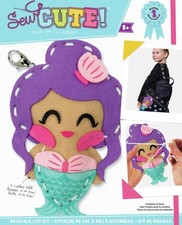 DMG DIY Sew Cute Mermaid Kids Beginner Felt Backpack Clip Sewing Kit