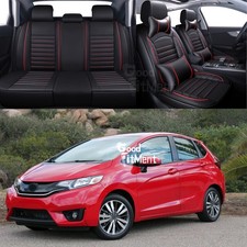 For Honda Fit 2015-2020 Front Rear 5pcs Car Seat Covers Full Set Pu Cushion Us For Honda Fit 2015-2020 Front Rear 5pcs Car Seat Covers Full Set Pu Cushion Us
