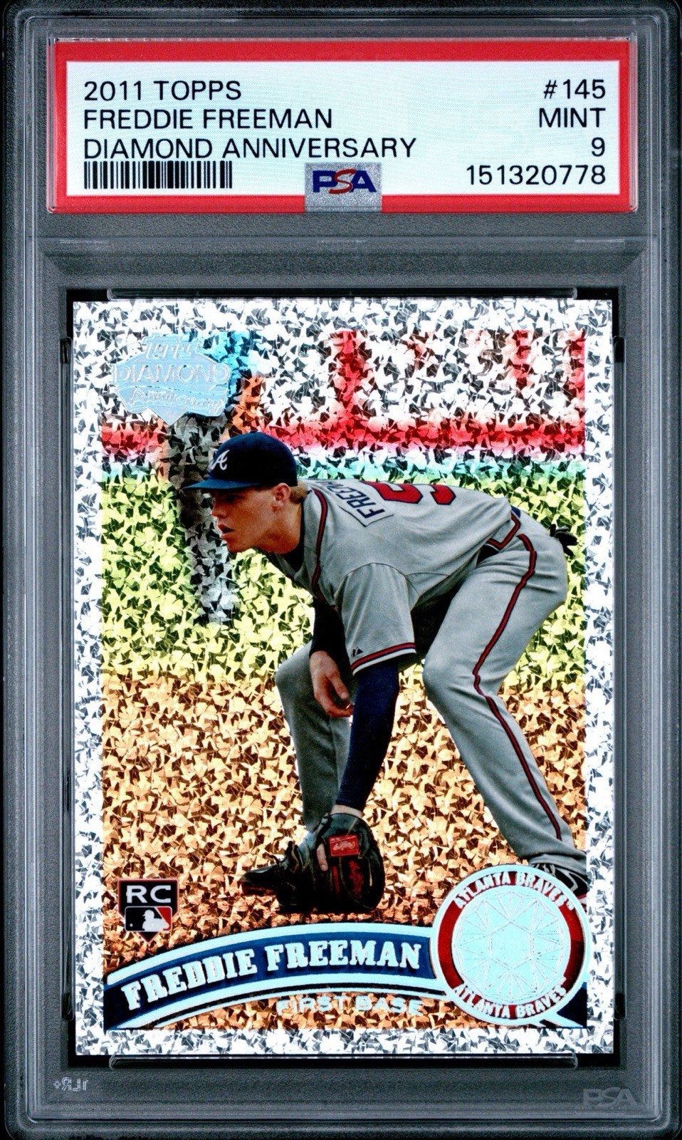 2011 TOPPS DIAMOND ANNIVERSARY #145 FREDDIE FREEMAN ROOKIE RC PSA 9