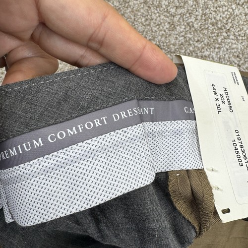 NEW Haggar Premium Comfort Dress Pants Mens Size 44x30 Mocha Expandable Waist - Picture 11 of 13