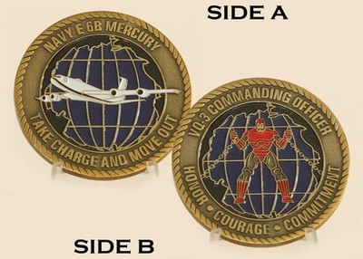 Navy E-6B Mercury VQ-3 Commanding Officer Challenge Coin  3#A
