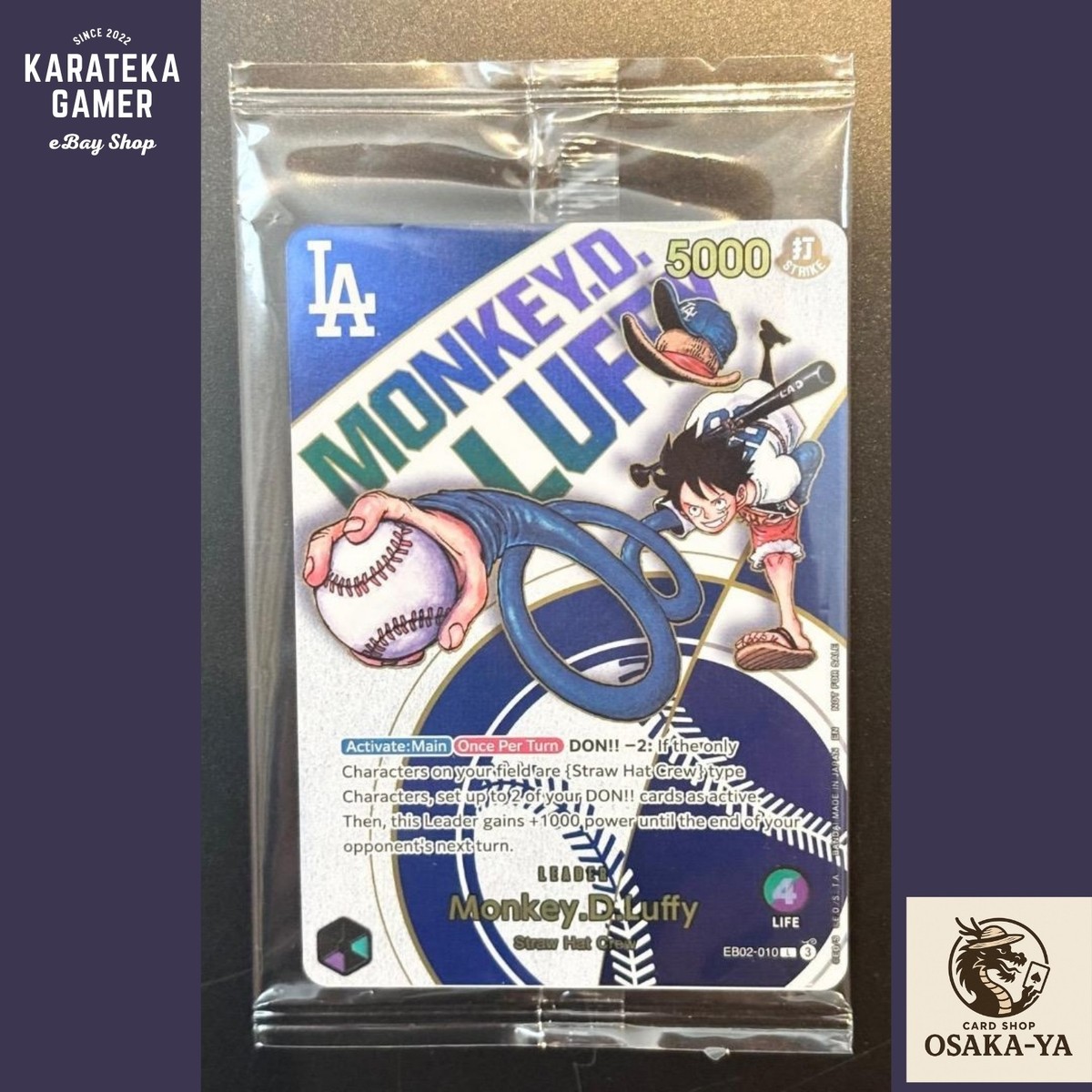 SEALED Monkey. D. Luffy EB02-010 Los Angeles Dodgers x ONE PIECE