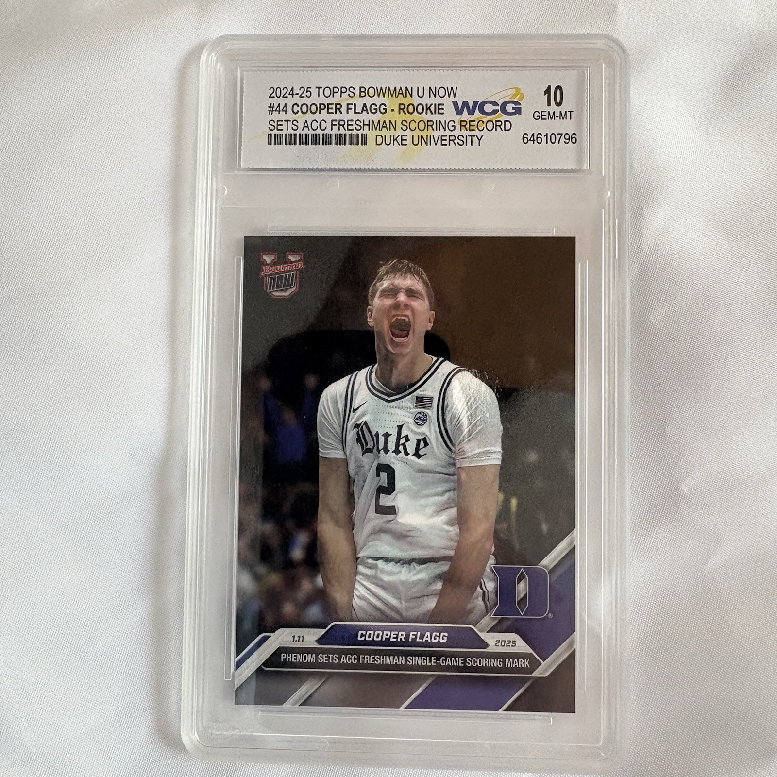 Topps 2024-25 Bowman U Now Cooper Flagg RC #44 /8444 Duke WCG Graded
