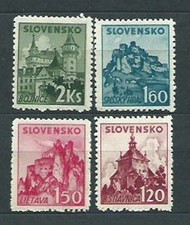 Slovakia - Mail 1941 Yvert 54/7 ** Mnh Castles