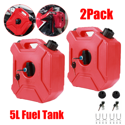 #ad 2Pack Portable 5L Gas Fuel Tank Petrol Storage Can For ATV UTV Motorcycle Car $51.98