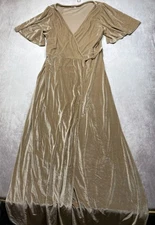 Baltic Born Meghan Velvet Wrap Maxi Dress XXL Champagne Beige