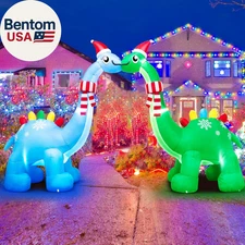 12FT Christmas Inflatable Dinosaur Arch with Bright LED Lights, IP68 Waterproof 