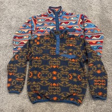 Lot Of 2 Patagonia Synchilla Fleece T-Snap Pullover Youth Large 12 Aztec 65571
