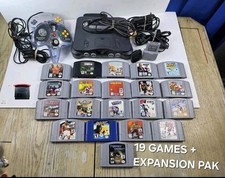 Nintendo 64 Console Bundle w/ 19 Games, Controller, Expansion Pak   TESTED