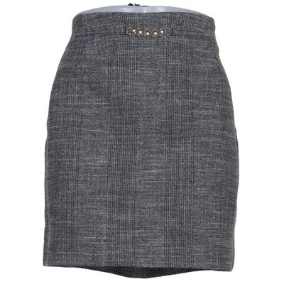 H&M, Rock, Größe: 40, Grau, Elasthan/Polyester/Viskose, Karo, Damen #UdM