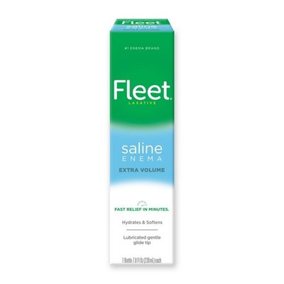 Fleet Saline Enema Laxative Sodium Phosphates Gentle Glide Tip 7.8 oz Pack of 6