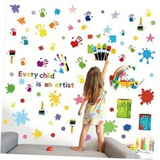 Every Child is an Wall Decals Watercolor Handprint Paint Splatter Polka Artist