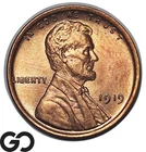 1919 Lincoln Cent Wheat Penny, Gem BU Red-Brown, Sharp Strike