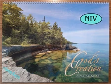 2026 GOD'S CREATION Appointment Wall Calendar NIV 9"x12" spiral-bound, Christian