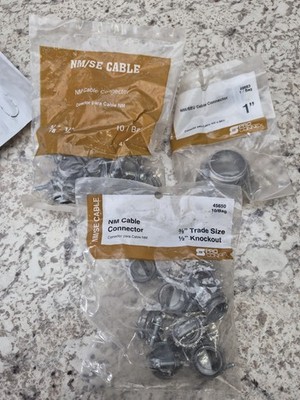 PRO CONNEX NM/SE Cable Connectors 3/8'' 1/2'' 1'' Knockout Wire Conduit Fittings