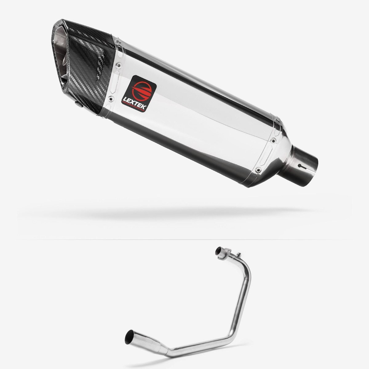 Lextek Exhaust System Stainless Steel 300mm Exhaust for Lexmoto Isca