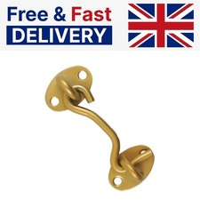 1-4 PK Galvanised Steel Cabin Hook & Eye Latch Lock Shed-Gate Door Holder Gold