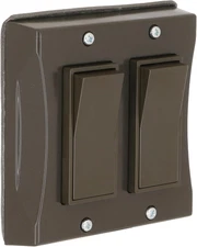 Taymac 5127-2 2-Gang Weatherproof Decorator Switch Cover, Vertical, Bronze