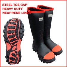 NEOPRENE LINED WELLIES SAFETY WELLINGTONS STEEL TOE CAP MIDSOLE YARD/WORK BOOTS