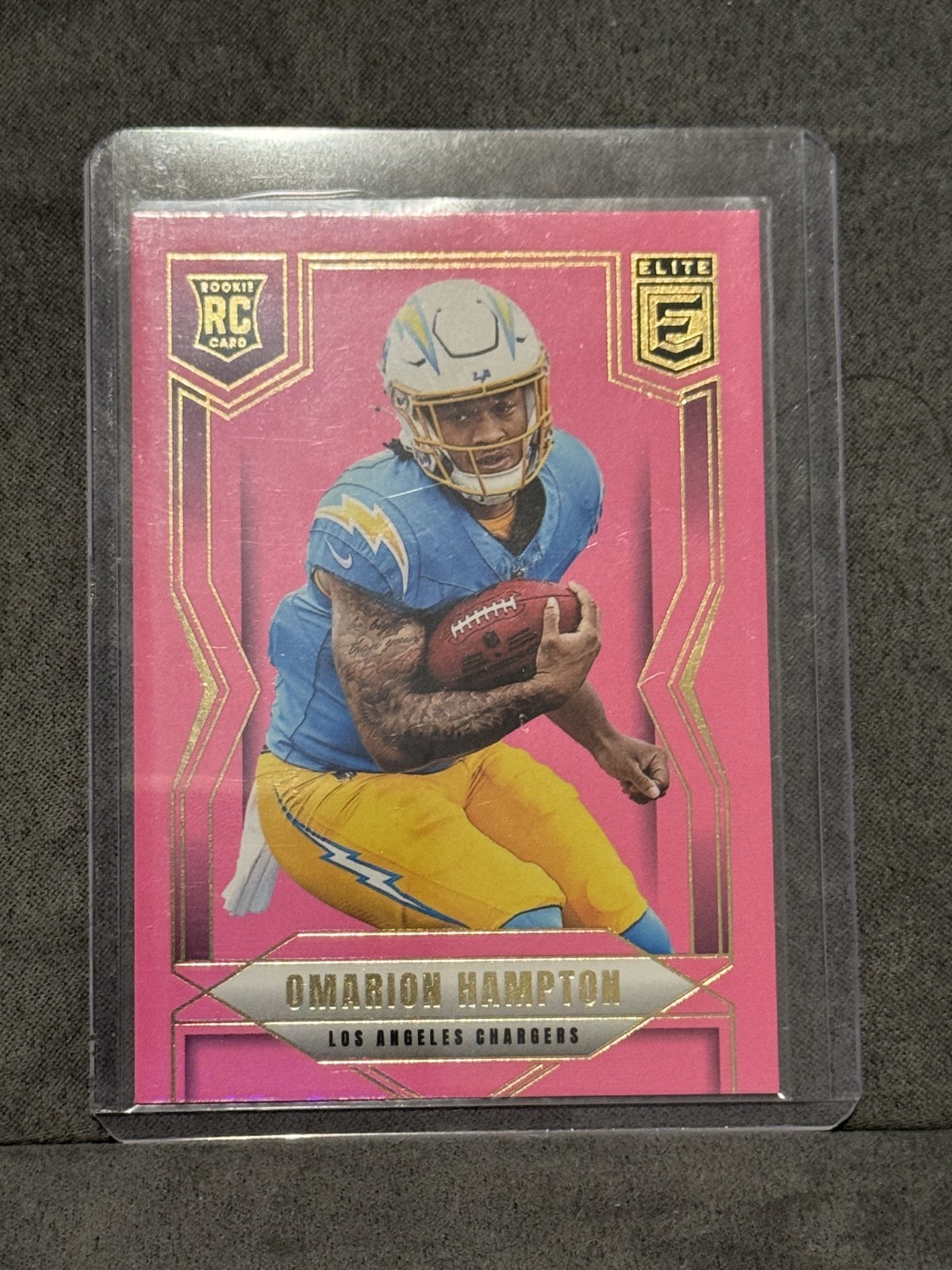 2025 Panini Donruss Elite - Rookies Omarion Hampton #132 Pink Ink (RC)
