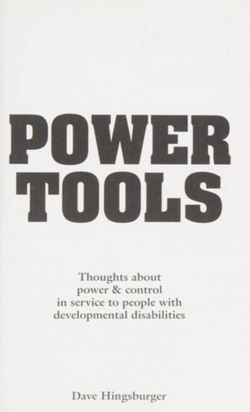 Power Tools Dave Hingsburger