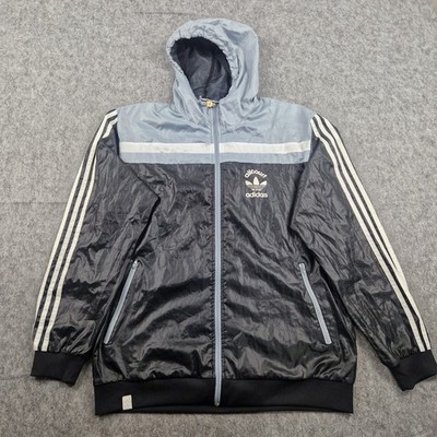 Adidas Jacke Herren Medium Schwarz Grau Allcourt Windbreaker Firebird Trefoil Retro