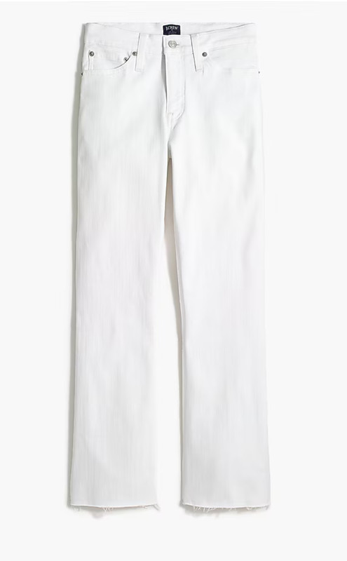 NWOT J.Crew Factory Flare Crop White Denim Raw Hem Signature Jean AW391 29