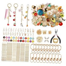 WDXIUE Keychain Making Kit, Charms Lip Gloss Key Chain Bracelet Design Set,