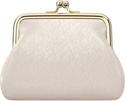 Coin Purse, Small PU Leather Change Wallet with Clasp, Apricot