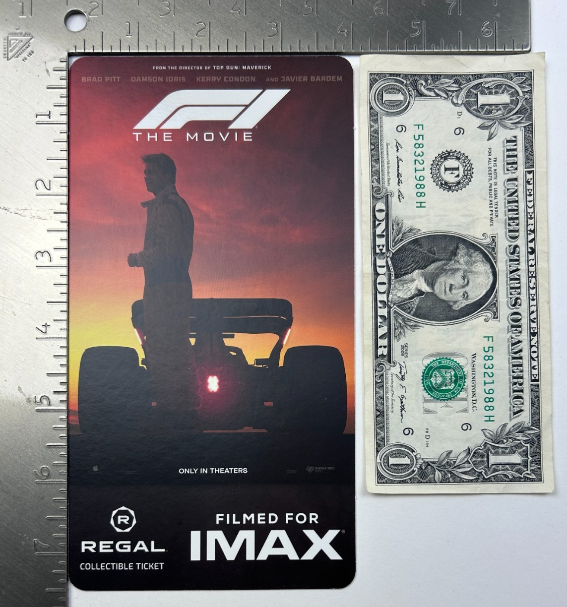 F1 The Movie IMAX Ticket Regal 2025 Brad Pitt