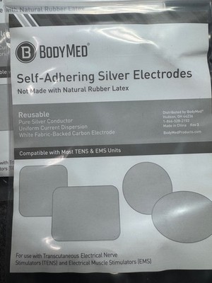 Self Adhering Silver Electrodes (BRAND NEW) NPP612 Flexible 2X2 1 Pack of 4