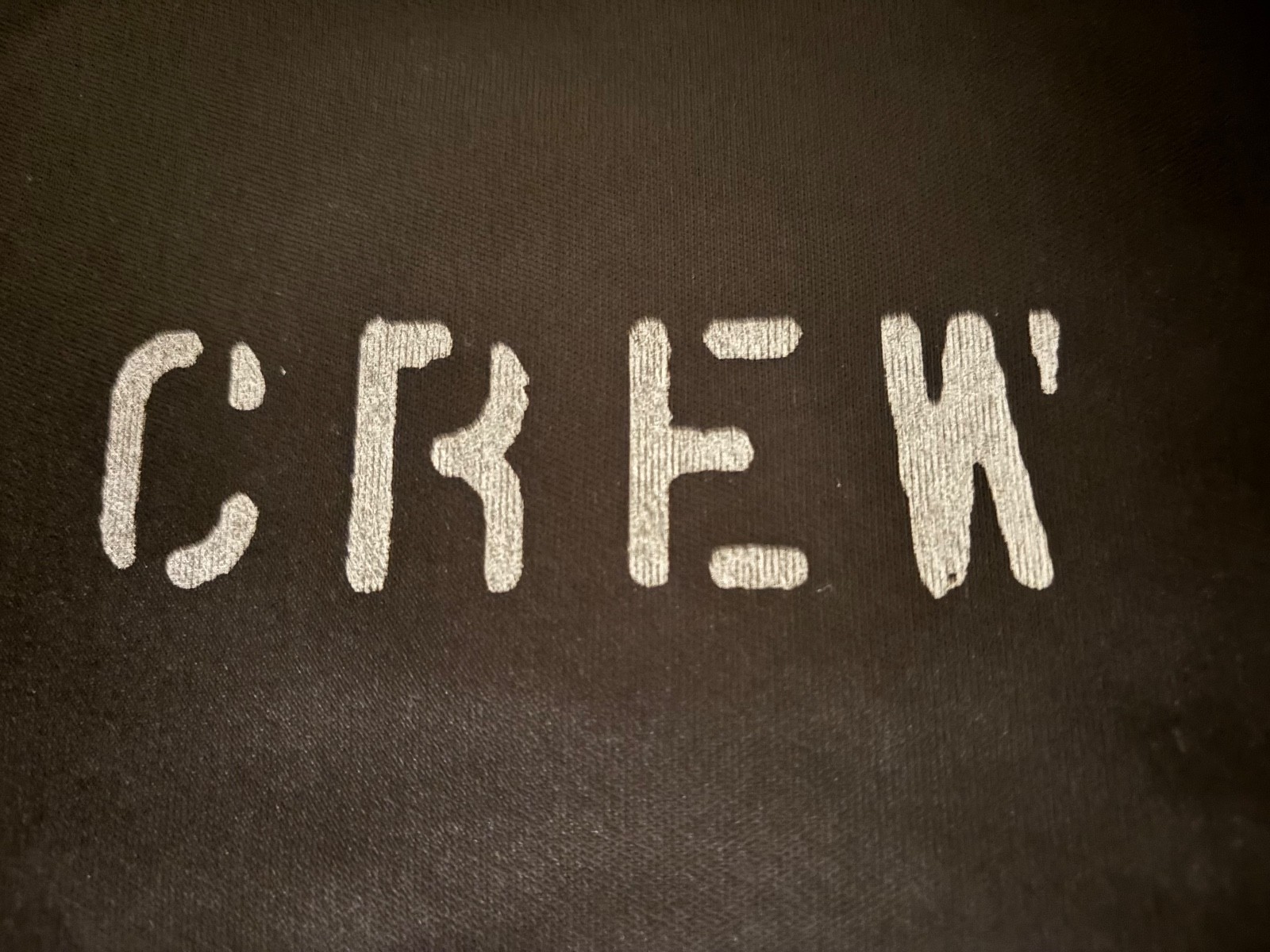 "CREW" Grey Day G59 Concert Staff Men's T-Shirt Short Sleeve Black Size Large 