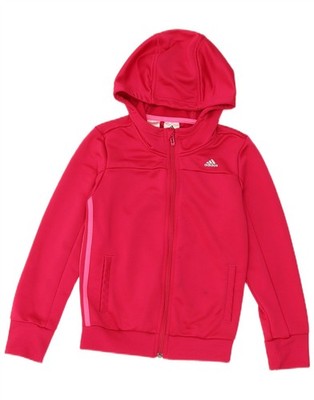 Adidas Mädchen Zip Hoodie Pullover 9-10 Jahre Rosa Polyester DB10