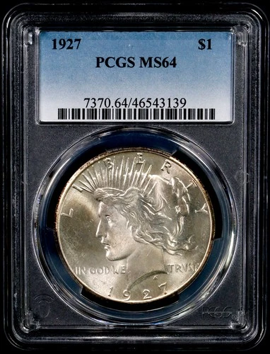 1927 PEACE DOLLAR - MS64 PCGS - BRILLIANT LUSTER - BEAUTIFUL COIN - #369
