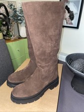 Office Women's Dark Brown Suede Knee High Boots