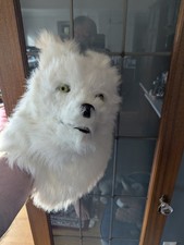 White Wolf Fox Fur Moving Mouth Mask Halloween