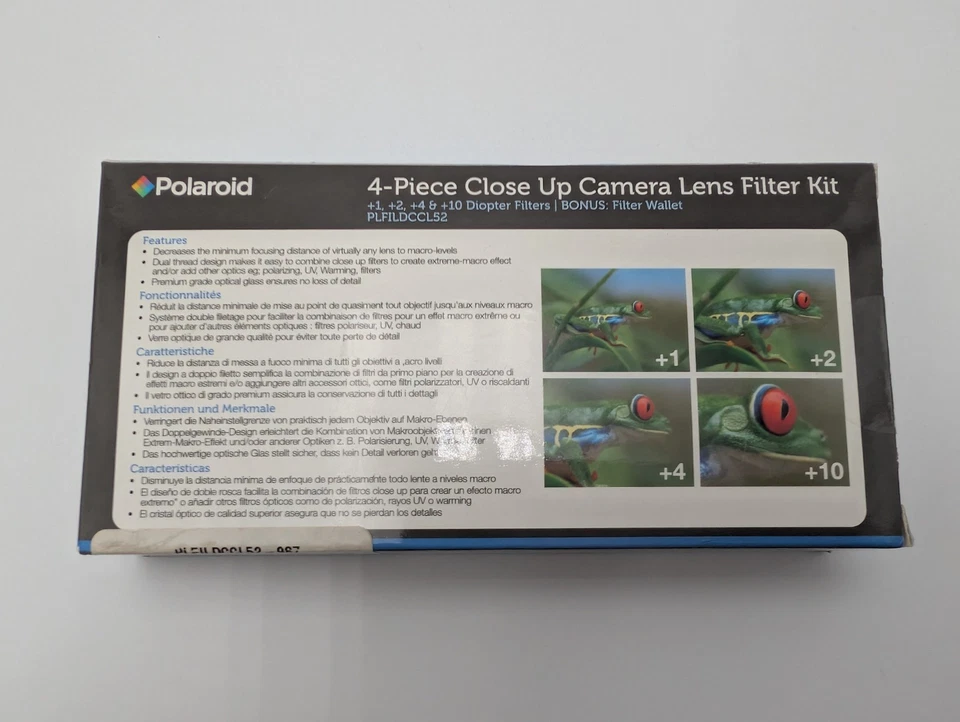 Polaroid 52mm 4-Piece Close Up Camera Lens Kit Diopter Filters +1 +2 +4 +10 NEW - Image 3 of 4