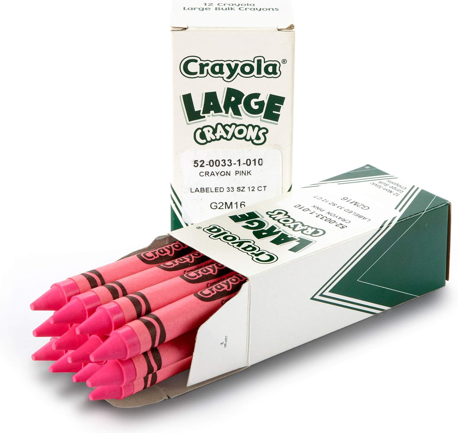 Large Crayons, Carnation Pink, Art Tools for Kids, 12 Count, 4" X 7/16"