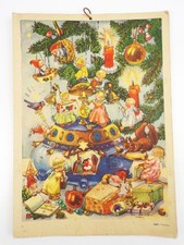 Alter Adventskalender Eva Schmidt Laboe um 1960 Engel Zuckerdose Kerzenschein