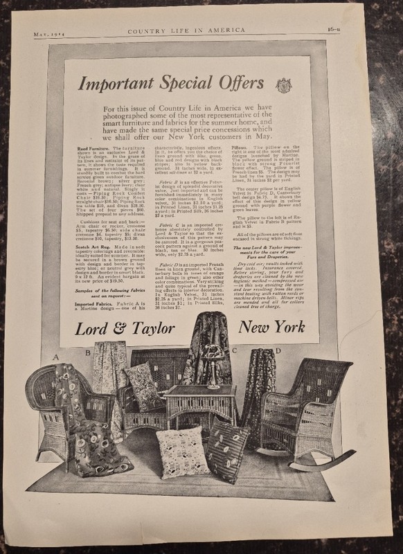 Lord & Taylor 1 print ad Country Life 1914