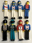 8 VINTAGE LEGO TECHNIC FIGURE LOT 8233 8223 RACING CAR DRIVERS AND MORE $5EH