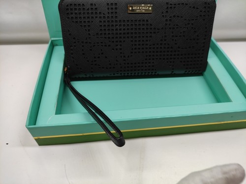 Kate Spade New York Zip Wristlet Wallet Rose Black.New Open Box . - Picture 5 of 22