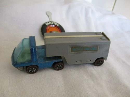 Hot Wheels 1969 Red Line Original Heavyweights Moving Van Redline Serie Blue Cab