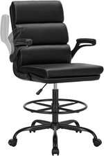 Drafting Chair Tall Office Chair with Padded Flip-up Armrests Executive