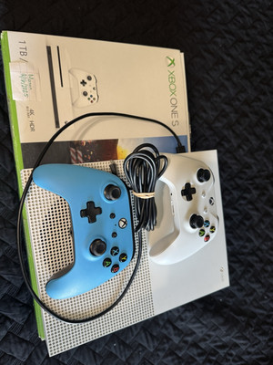 Xbox One S 1TB Console with Dual Wireless Controllers - White
