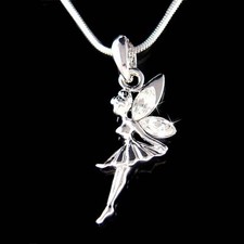  Little Girls Fairy Angel made with Swarovski Crystal Tinkerbell Short Necklace