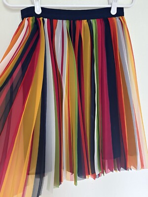 スカート PINKO Woman Skirt Multicolor 104678A2F2 VGB Pinko Multicolor Striped Pleated Midi Skirt Sz 6 | eBay